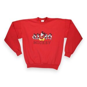 Vintage Mickey Mouse Disney Store Red Pullover Crewneck Men's‎ Sweatshirt